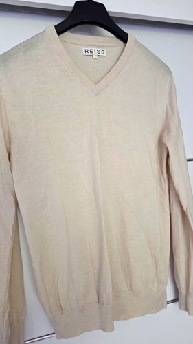 Reiss ladies beige neck - v-neck, wool