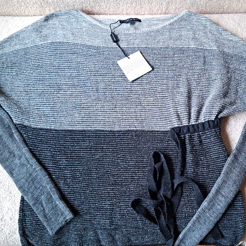 Sarah pacini grey striped knit - sarah,