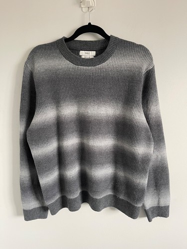 Mens grey striped - m&s, jumper