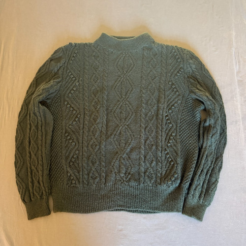 Forest green knitted - knitted, aran
