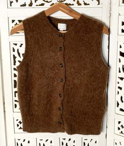 Luxurious brown wool - brown,