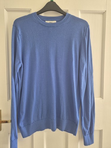 Blue merino wool jumper - wool,