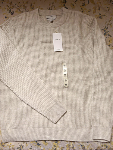 Men beige wool waffle - m&s,