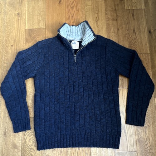 Navy zip knit jumper - 1/4,