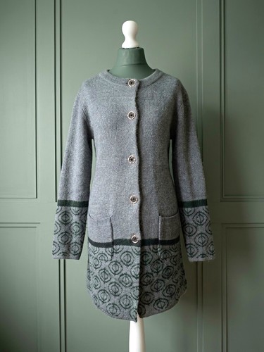 Wool grey geometric knit - wool,