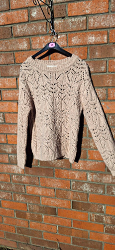 Beige open knit crew - m&s, open-knit