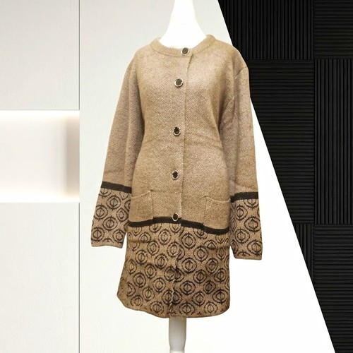 Wool beige brown geometric - wool,