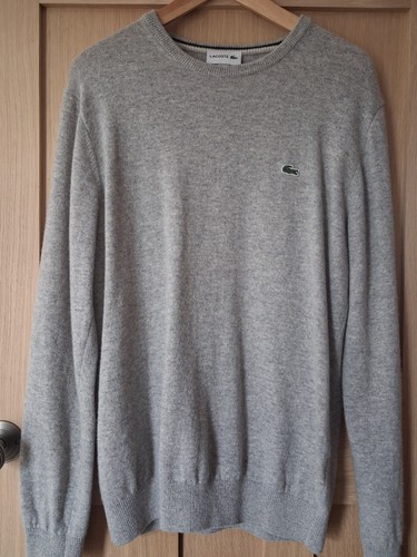 Men grey wool - wool, lacoste