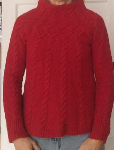 Reiss chunky red cable - , knit