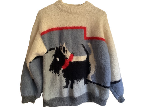 Wool mohair scottie dog front - mohair,