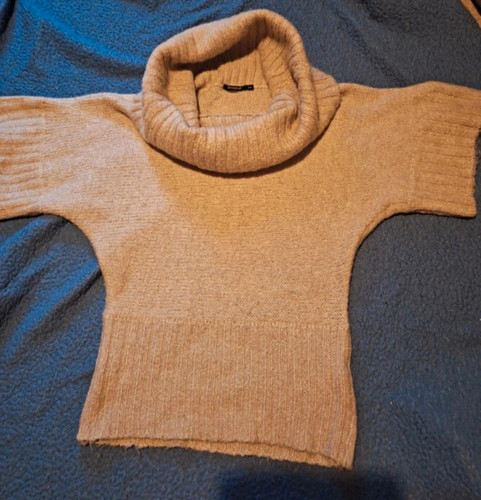 Women beige wool knit - women's, cowl