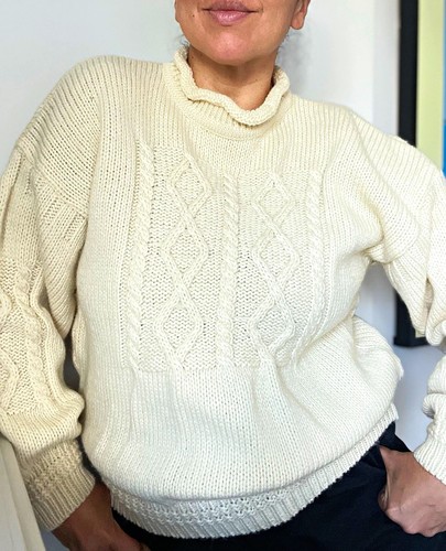 Women cream cable - cream, knit