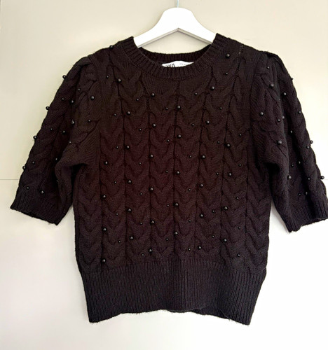 Zara womens black beaded - zara,