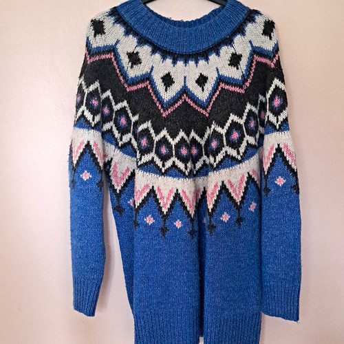 Womens blue fair isle - fair, wool