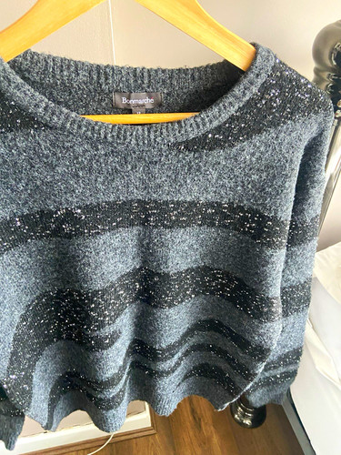 Bonmarche grey sequin stripe - sequin,